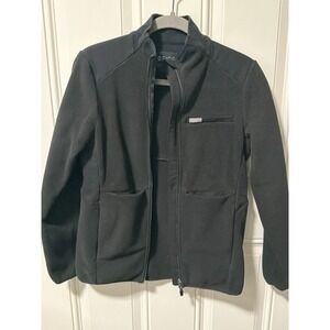 FIGS 2 XS full zip black fleece jacket with pockets